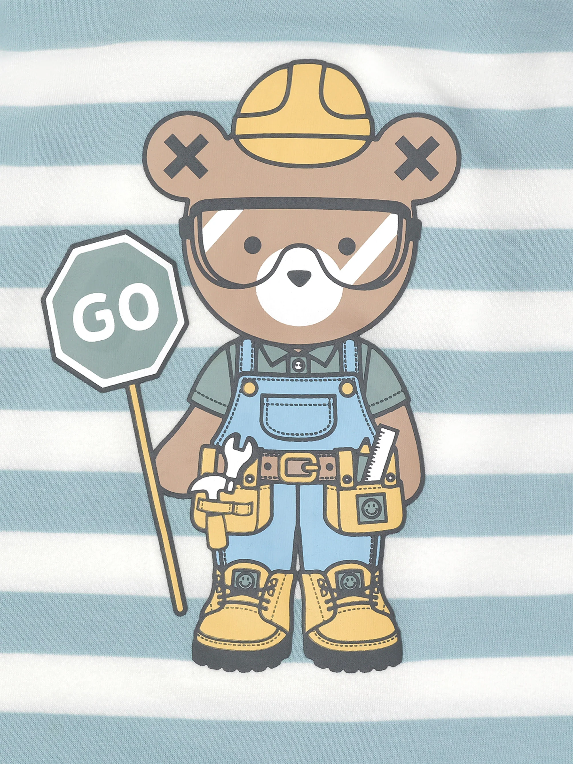 Roadworks Hux Stripe Top - Marine Blue/Almond Milk - Image 3