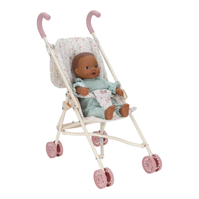 Metal Doll Stroller - Floral - Image 5