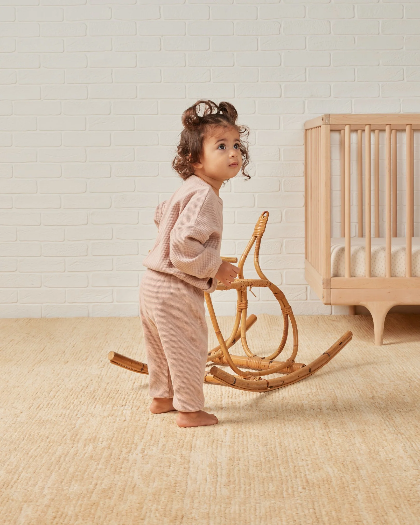 Quincy Mae Waffle Slouch Set - Blush - Image 3